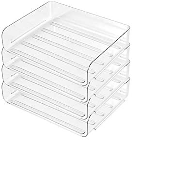 IXART Schreibtisch Organizer Stapelbarer Dateiregal-Desktop-Aufbewahrungsbox Transparenter Schreibtisch-Organizer kann A4-Papier-Vier-Layer-Datei-Tray-Manager setzen Ordnerregale/Stehsammler