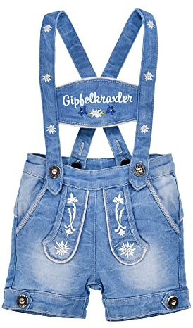 Bondi Trachten Latzshort, Blue Denim 62 Tracht Baby Jungs Artikel-Nr.91533