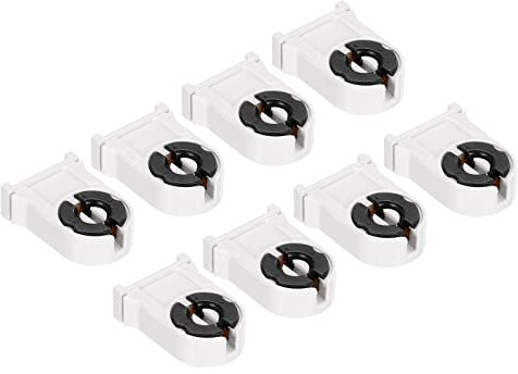 PATIKIL 8-Pack T8 Lampenfassung G13 Basis nicht geschirmter Lampensockel für LED Leuchtstoffröhre Ersatz weiß schwarz
