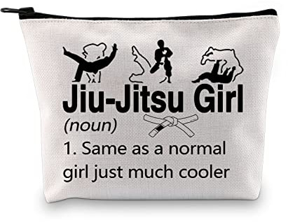 XYANFA Jiu Jitsu Girl Makeup Bag Martial Art Gift Sport Gift Taekwondo Jiu Jitsu Mma Muay Thai Bjj Lover Cosmetic Bag (Jiu- Jitsu Girl)