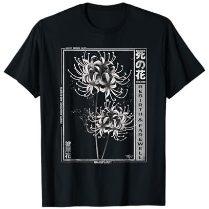 White spider lily in Japanese grunge anime floral aesthetic T-Shirt