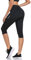 Santic Damen Radhose mit gepolstertem Fahrrad 3/4 Capri Radhose mit Taschen, Black-5172, X-Klein