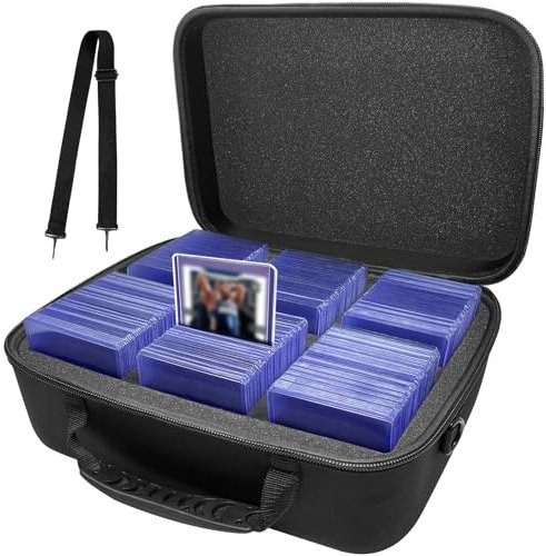 Toploaders Storage Box, Toploaders Case Holds 300 35pt Toploaders,Top Loader Organizer for 3 x 4 Rigid Card Holders for Sports & Trading Cards, Top loader Case with Removable Thick Foam Slots