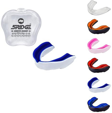 Mundschutz Erwachsene Jugend & Junior für alle Kontaktsportarten Mundschutz Boxen, MMA, Gum Shield Rugby, Fußball, Lacrosse, Hockey (Blau/Weiss, Junioren unter 11 Jahren)