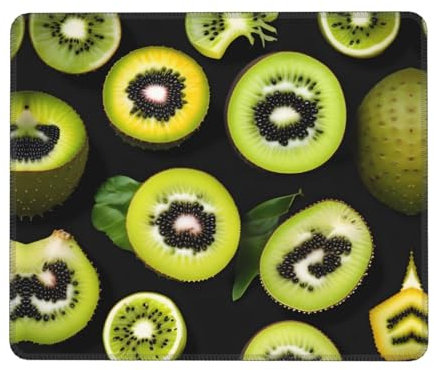 FInpan Mauspad, strukturiertes Kiwi-Design, gummierte Verriegelungskante, rutschfestes Mauspad für Büro, Gaming, Computer, Laptop, 17,8 x 21,6 cm