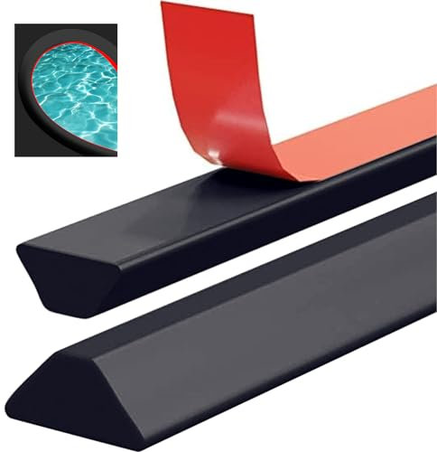 2 m splash protection strip, self-adhesive, T-shape walk-in shower, floor water barrier, silicone shower threshold for frameless shower door, water stopper strip for wet and dry separation (black)