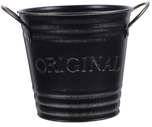 Yardwe 3St Blumeneimer aus Eisen Schreibtischdekoration Metall Töpfe für Pflanzen Wasserkrug Desktop-Pflanzgefäß Rustikaler Trockenblumeneimer binaural Vase Blumenarrangement Wasserkocher