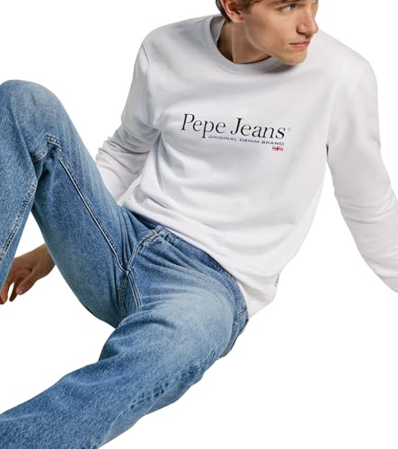 Pepe Jeans Herren Sean Sweatshirt, Weiß (Weiß), XXL