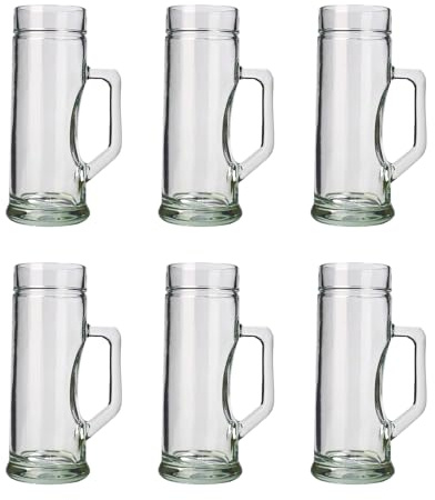 ich-zapfe.de Bierglas, Bierkrug, Maßkrug, Bierseidel 6er Set Biergläser, Premium, Glatt - 0,5 Liter