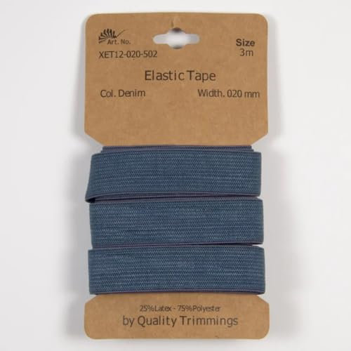 Gummiband | 3m-Karten | 10mm oder 20mm breit (20 mm - denim)
