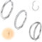 ESHIONER G23 Titan Nasenpiercing Ring Nasenring Helix Piercing Conch Ohr Septum Piercing Nostril Tragus Segmentring Daith Clicker lippenpiercing Silber 18G 8MM CZ Hypoallergen Nose Ringe