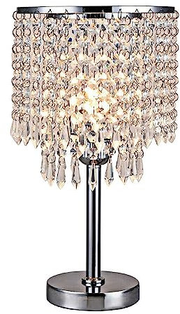 Fliuyr Lámpara de mesita de noche de cristal, lámpara de mesa de cristal 20 x 20 x 38 cm, lámpara de mesa, lámpara de noche, lámpara de mesa para dormitorio o sala de estar