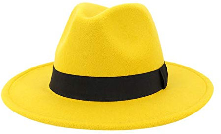 Herren & Frauen breite Mütze mit Gürtelschnalle Verstellbare Outback-Hüte Cap Herren Blau Rot (Yellow, One Size)
