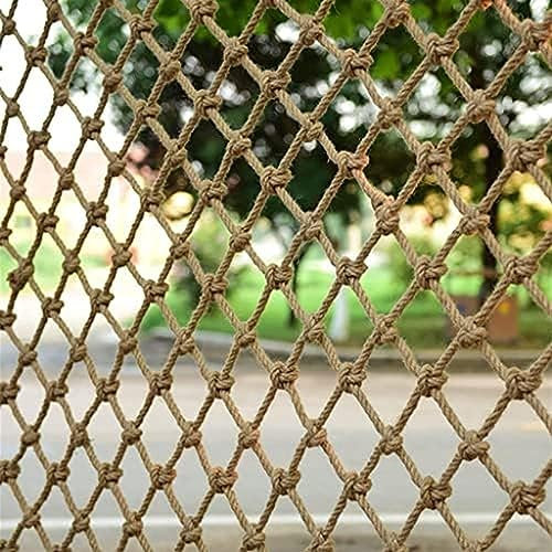 Hanfseilnetz, Balkon-Sicherheitsnetz, strapazierfähiges Hanfseil-Deckennetz, Kinderschutz-Sicherheitsnetz, Outdoor-Schaukel-Baumhaus-Pflanzen-Kletternetz, 1 x 9 m, 2 x 10 m