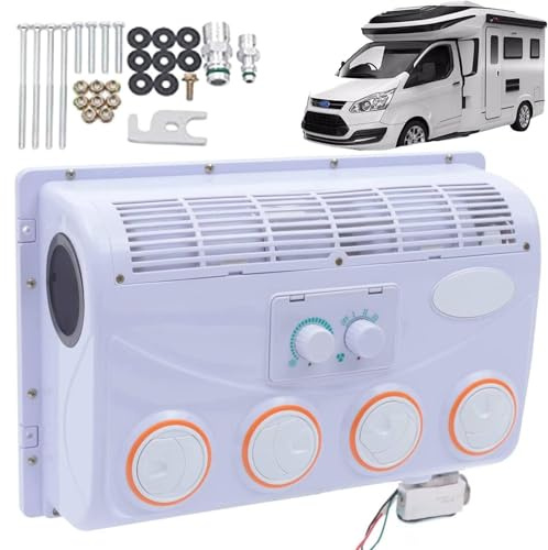 Climatiseur électrique de toit de voiture 12 V/24 V, climatiseur électrique CC, climatiseur de toit CC, pour camping-car/camion/pelle/véhicule d'ingénierie/véhicule agricole,12V