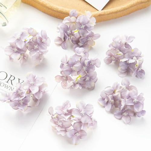 BDCPMT Künstliche Blumen, Hochzeit, Garten, Rosenbogen, Heimdekoration, Party, Weihnachtskranz, Süßigkeitenschachtel, künstliche Hortensien, Braun, 20 Stück