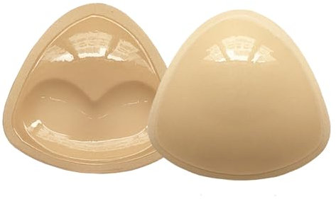AYNKH Sticky Bra Pads Inserts, 2Pcs Double-Sided Sticky Push-Up Bra, Self-Adhesive Insert Bra Pads Silicone Stick On Boost Cups Reusable & Washable Push Up Bra Inserts for Any Cup Cover Beige