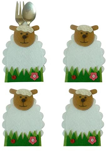 Kadagg Portaposate in Tessuto Non Tessuto con forchetta e Coltello a Forma di Pecora