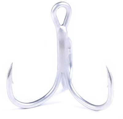 FOLANDO 20 PCS Triple Fishing Hooks, Strong Large Format Fishing Hooks Sea Fishing Saltwater Treble Hooks for sea fish 4#