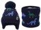 DKDDSSS Kinder Beanie Mütze und Schal Set, Loop Schal, Wintermütze Hut, 3-7 Jahre (Schwarz)