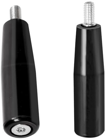 GLARKS 2pcs M10 x 100mm Revolving Handle, Black Revolving-Handwheel Machine Handles, Trailer Jack Knob for Milling Machine and Hose Reel, Table Saw Adjusting