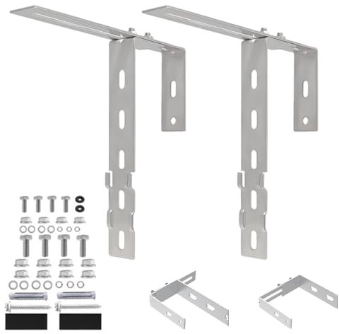 6-25 cm 2Stück Einstellbare Solarpanel Halterung Haken für Balkon, Edelstahl Geländerhalter für Solarmodul, Balkon & Flachdach Universal PV Modul Halterung Haken, für Befestigung Solarmodul