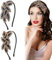 1920s Accessoires de Cheveux, 2 Pièces Années 20 Accessoires Femme Strass Gatsby Vintage Cheveux Valentine Fille Costume Bal de Promo Fête Rétro Cristal Mariage Noir Coiffure