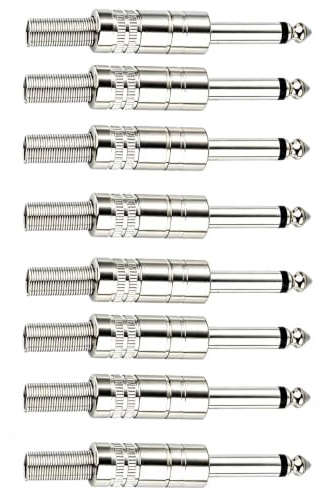VISSQH 8 x Prise Mono TS Audio souder 6,35mm connecteur Jack souder mâle 6,35mm pour câbles Haut Parleur,Guitare,Microphone