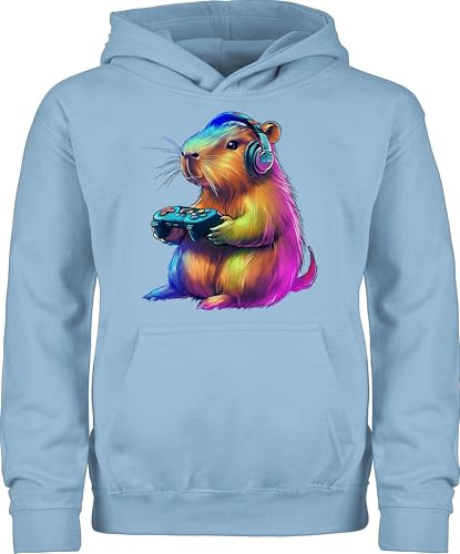 Shirtracer - Kinder Hoodie Jungen Mädchen - Geschenke Capybara Gamer I Geschenk Capibara Gaming I Kapibara Geschenke Kabibara