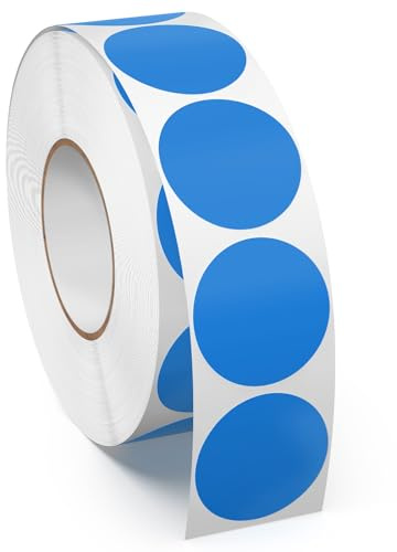 Meitaat 1000 Stk Blaue Runde Aufkleber 25 mm Klebepunkte Punktaufkleber | Markierungspunkte, Kleine Etiketten Rolle, Vinyl, Wasserfeste Sticker Für Sortieren, Aufräumen, Dekoration und DIY