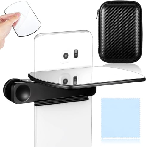 VILLFUL Smartphone-Kamera-Spiegelreflexions-Clip-Set Universeller Telefonclip Mit Einstellbarem Winkel Spiegel Staubfreiem Tuch Aufbewahrungstasche Und Anleitung Für Reise Selfie Und Fotozubehör