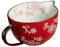 LABRIMP 1Pc Red Ceramic Food Mixing Bowl Versatile Kitchen Supply for Egg Beating Salad Serving Cooking Stylish Easy to Clean Kitchen Essential