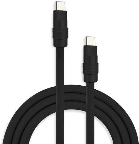 chubbycable Chubby 2.0 USB C to USB C Fast Charging Cable 240W Durable Soft Silicone Type C Cable Extra Thick Phone Charger Cord Data Transfer Cord, Black+Black, 6.6FT