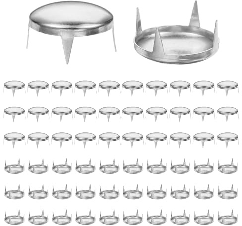 TIXIPEM Rivetti a Cupola Rotonda 100pz - 16mm Borchie Cupola Tondi Artiglio Metallico Testa Chiodo Borchie Spillo per Pelliccia Cappello Abbigliamento Cintura Accessori Bracciale Argento