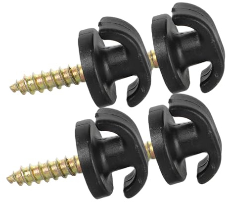 OFFIGAM 4 Stück Kofferraum Aufbewahrungshaken aus Kunststoff und Metall Original Design Multifunktionale Haken für Gepäcknetz im Auto Kofferraum Schwarz