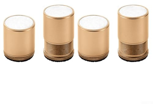Verstellbare Beinerhöhungen für Betten und Möbel, Metallkonstruktion mit Geräuschreduzierung und Anti-Rutsch-Funktionen für Stabilität, goldfarben, 4 Stück
