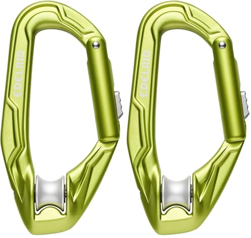 Edelrid Karabiner Axiom Slider mit Verriegelungssystem und integrierter Seilrolle