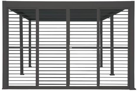 HESPERIDE - Persiennes coulissantes Lames Amovibles pour pergola Evora 4m Gris Graphite