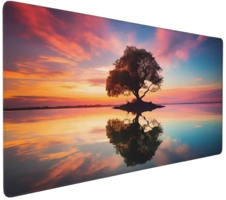 Tapis de Souris Paysage 700x300 mm XXL Tapis Souris Gaming Grand, Mouse Pad Arbre de Vie sous Main Bureau Imperméable et Antidérapant pour PC, Ordinateur Portable, Gamer, Maison, Bureau -MP1066