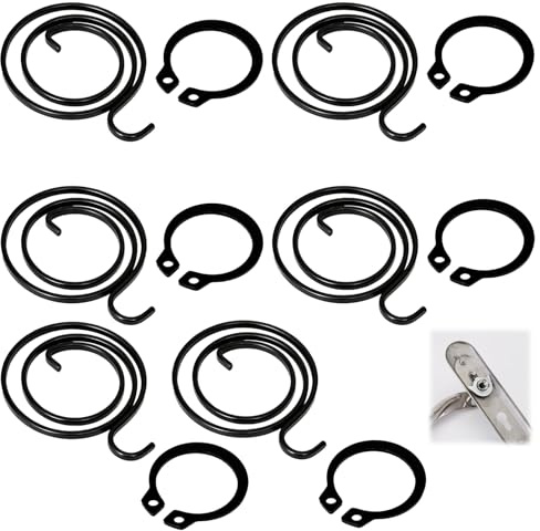 Lethra Door Handle Spring 6PCS, 2.5 Turn Circlips 2mm Thick, Door Handle Replacement Easy Installation Maintenance Professionals for Springs Replacement DIY Fix Kit Repaired Door Lock Internal