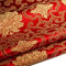 YM YOUMU Tissu en Satin Soyeux Chinois à Fleurs Brodées pour Courtepointe (Rouge, Vendu au Mètre)