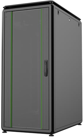 Logon RDL26U61BL Rack freistehend, 26 U 600 kg, Schwarz – Regale (600 kg, freistehend, 26 U, Stahl, Glas, Schwarz)