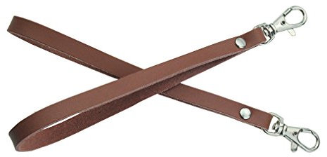 MYIW 2 pieces Genuine Leather Wrist Strap for Wallet Clutch Wristlet Purse Keys Keychain Pouch (tan)
