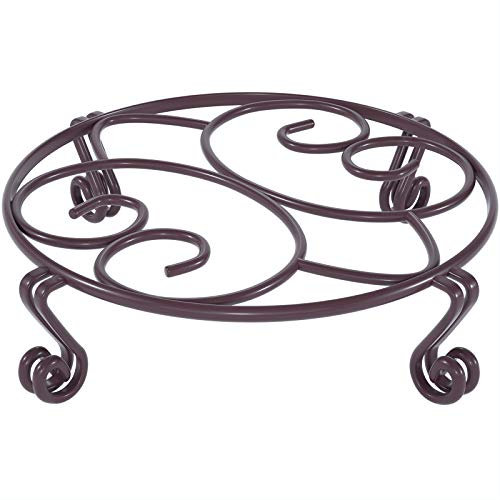 Yimobra Originaler Patentierter Pflanzenständer Für Zimmerpflanzen, Rostfreier Gartencontainer Aus Metall Mit Runden Stützen Für Pflanzgefäße, Schokolade 30 cm