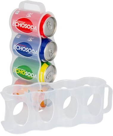 ChasBete Portable Soda Can Organizer for Refrigerator, Clear, 2 Pack