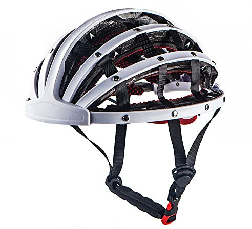 Heemtle Casco da Bicicletta Pieghevole Caschi da Bicicletta Portatili di Sicurezza Portatili Leggeri e Leggeri City Bike Sport Casco da Ciclismo per Il Tempo Libero (Regolabile:56cm-62cm)