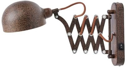 Lindby ausziehbare Wandlampe drehbar schwenkbar Industrial Style, Wandleuchte Scherenarm Nachttischlampe Wand Leselampe 1x E14 ohne Leuchtmittel