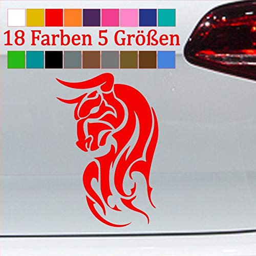 generisch Tribal Stier Aufkleber Deko Sticker Kleber Tattoo Farre Bulle 18 Farben 31-Rot 28x18,5cm