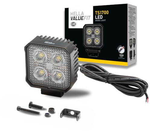 HELLA Valuefit TS1700 LED Arbeitsscheinwerfer 12V - 24V 1700 Lumen Nahfeldausleuchtung starke Lichtleistung in kompaktem Design Offroad LED Scheinwerfer für Traktor Auto LKW SUV ATV -1GA 357 110-012