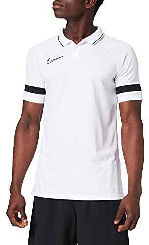 Nike Herren Dri-fit Academy 21 Polo Shirt, White/Black/Black/Black, S EU